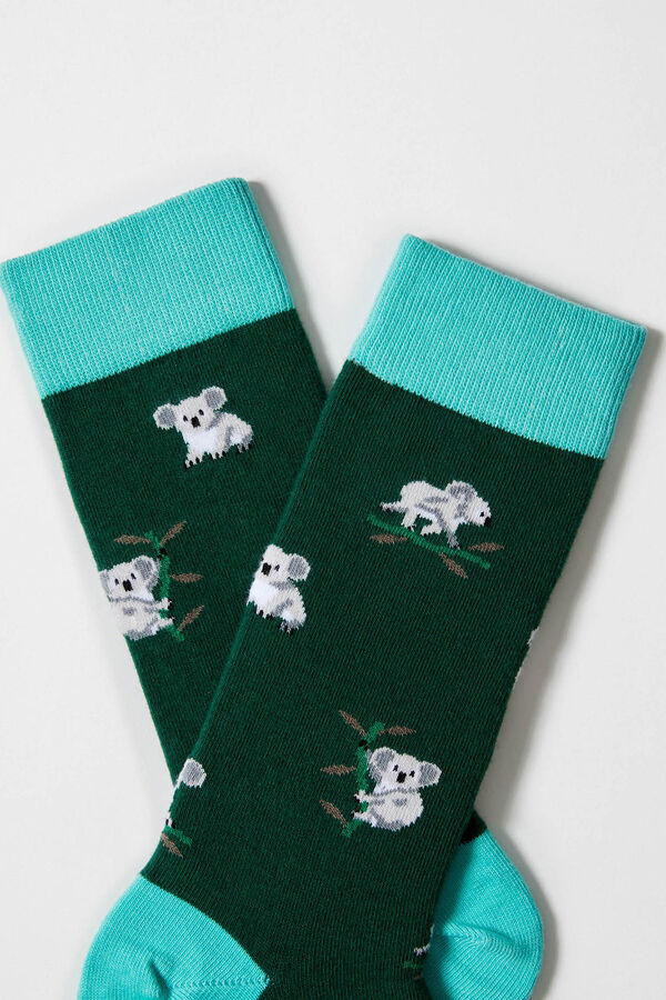 Besocks Meias altas koala em algod&atilde;o org&acirc;nico verde