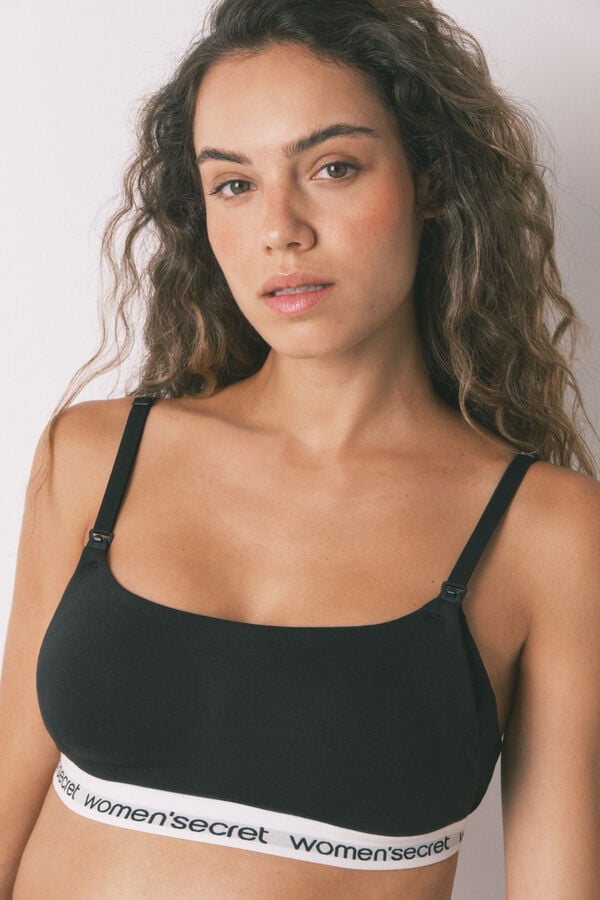 Women'secret LOVELY soutien de maternity de algodão preto preto