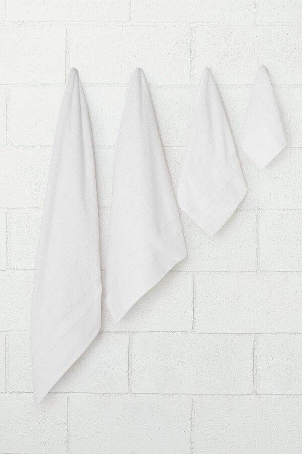 Textura Toalha duche friso algodão bambu 70 x 140 cm. branco