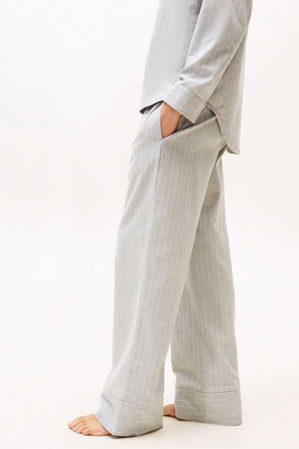 Tommy Hilfiger Conjunto de pijama riscas com camisa e calça bege