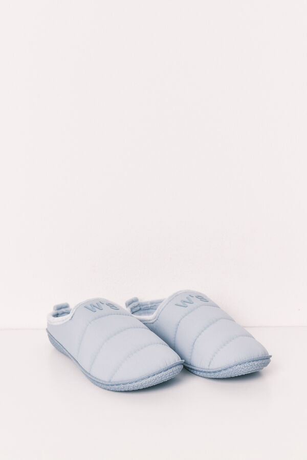 Women'secret Chinelos de quarto acolchoados azuis azul