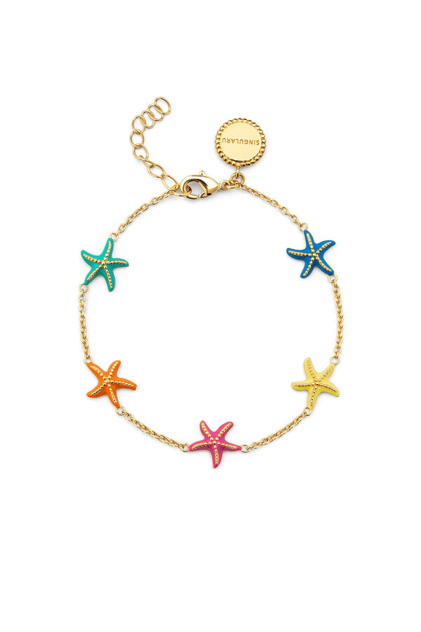 Singularu Starfish Enamel Colors Gold Plated Bracelet estampado