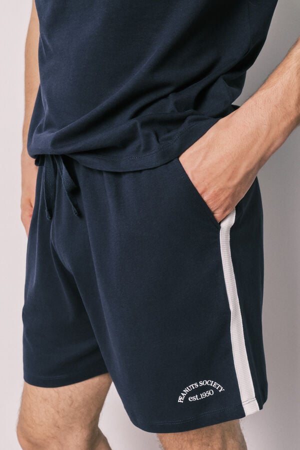 Women'secret Pijama curto de homem em 100% algod&atilde;o Snoopy azul