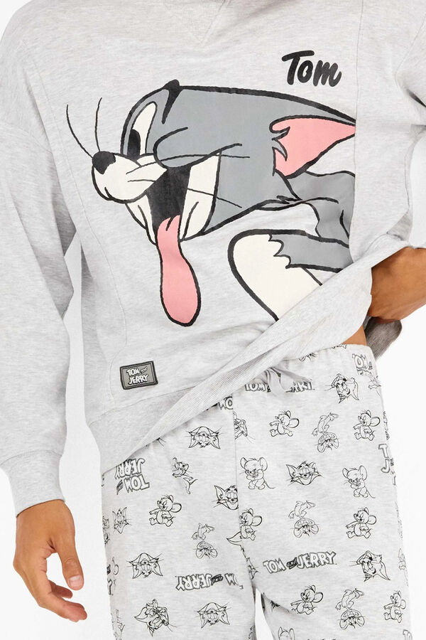 Gisela Conjunto de pijama malha Tom & Jerry cinzento