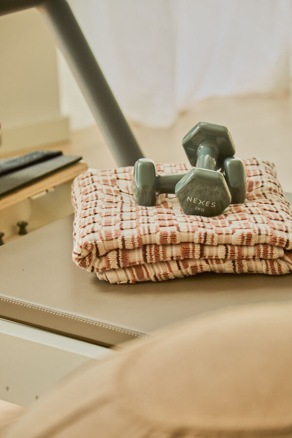 Calma House Toalha de banho em algod&atilde;o turco jacquard Mercurio 90x150 vermelho