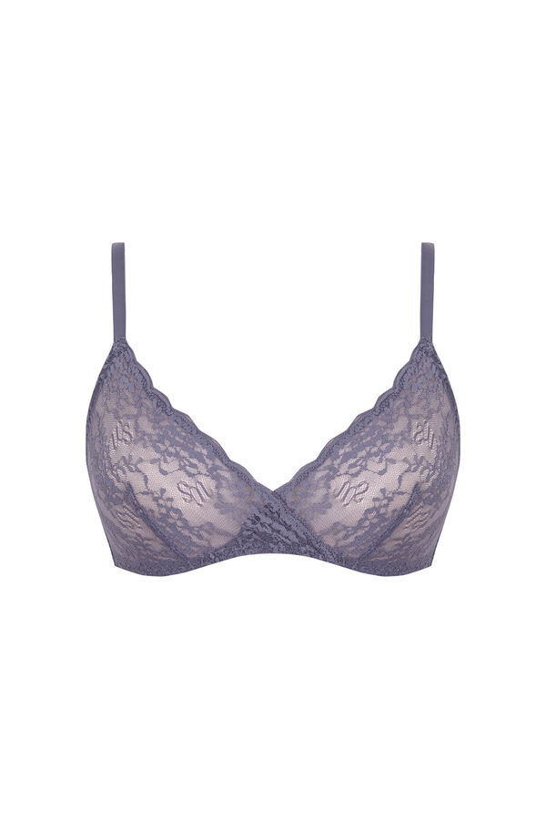 Women'secret Soutien triangular de renda azul NATURAL azul
