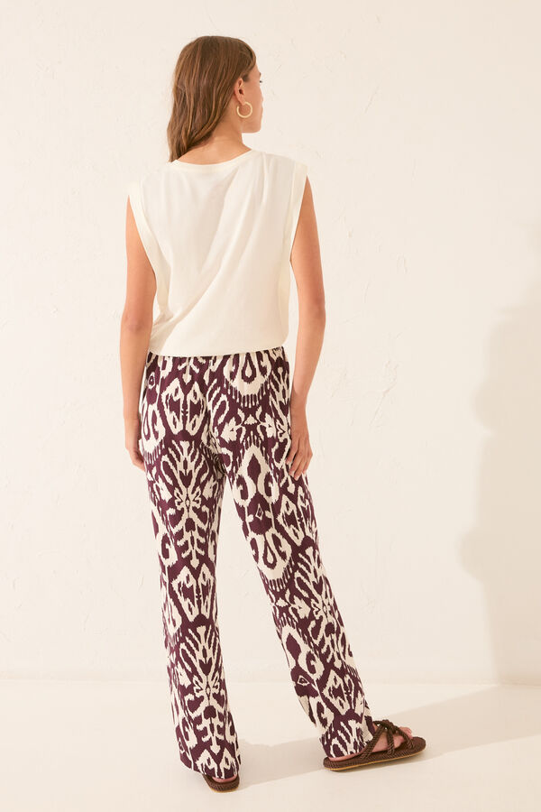 Women'secret Calça comprida de viscose com estampado floral estampado