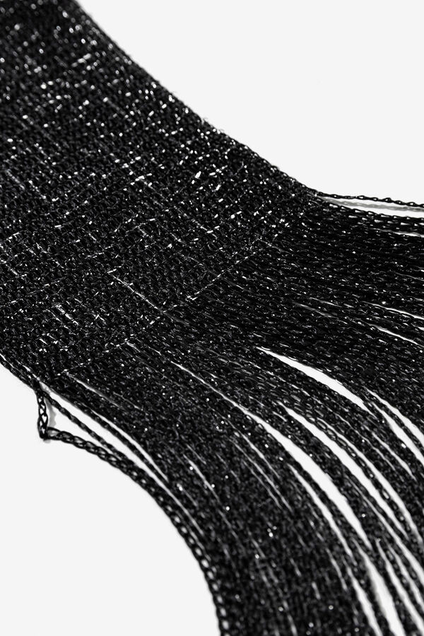 Vilanova Cachecol Fino com Fio Met&aacute;lico preto