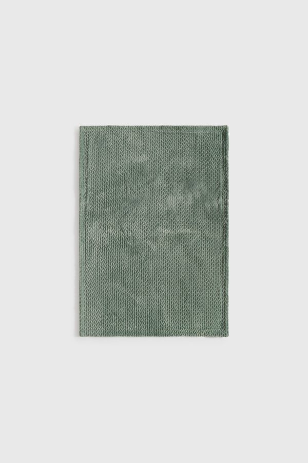 Textura Manta polar com folhas e reverso em borrego verde