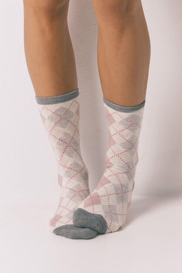 Women'secret Pack 3 calcetines largos rombos  estampado