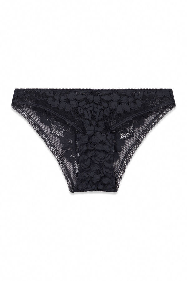 Women'secret Braga cl&aacute;sica encaje gris cinzento