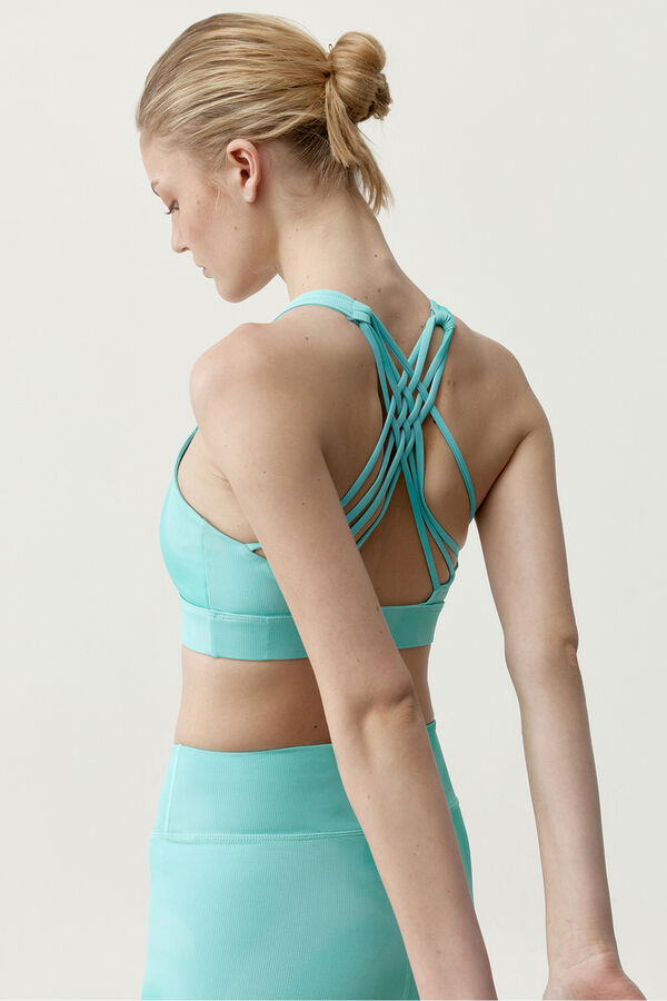 Born Living Yoga Top desportivo Elizabeth azul estampado