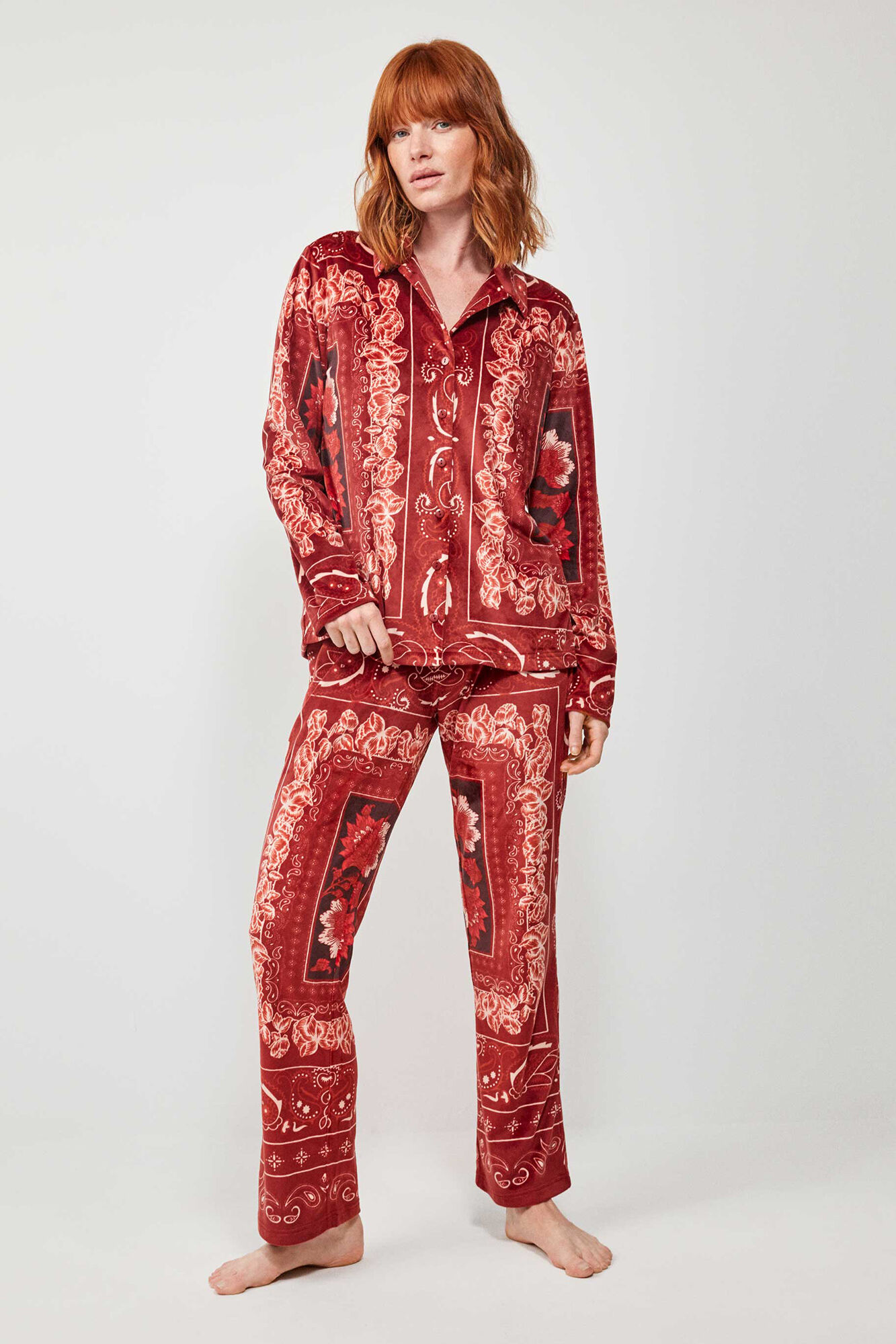 Long fleece pyjamas Women s pyjamas Cortefiel