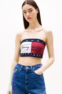 Tommy Hilfiger Top biqu&iacute;ni bandeau estampado bandeira Tommy Hilfiger