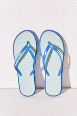 Women'secret Chinelos de dedo com textura floral azul verde