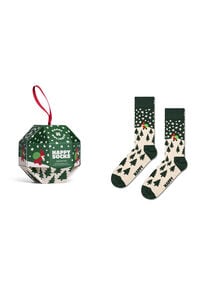 Happy Socks Pacote de presente de meias de Natal em formato de globo de neve