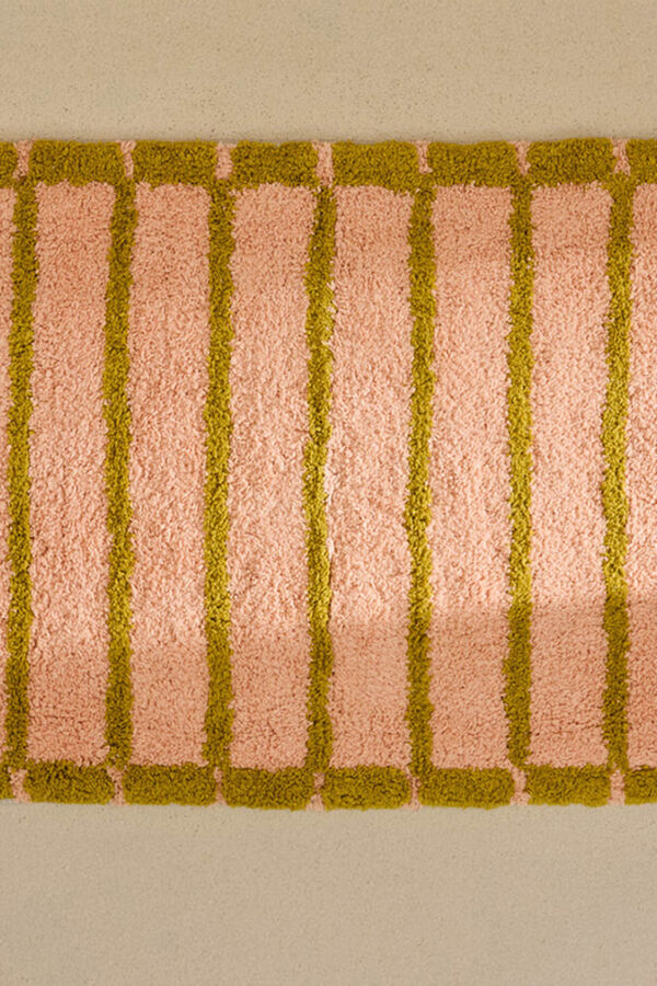 Calma House Tapete de banho &agrave;s riscas rosa Saturno 50x70 rosa
