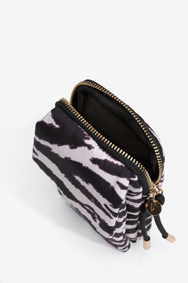 Vilanova Mala para celular em nylon estampado cinzento