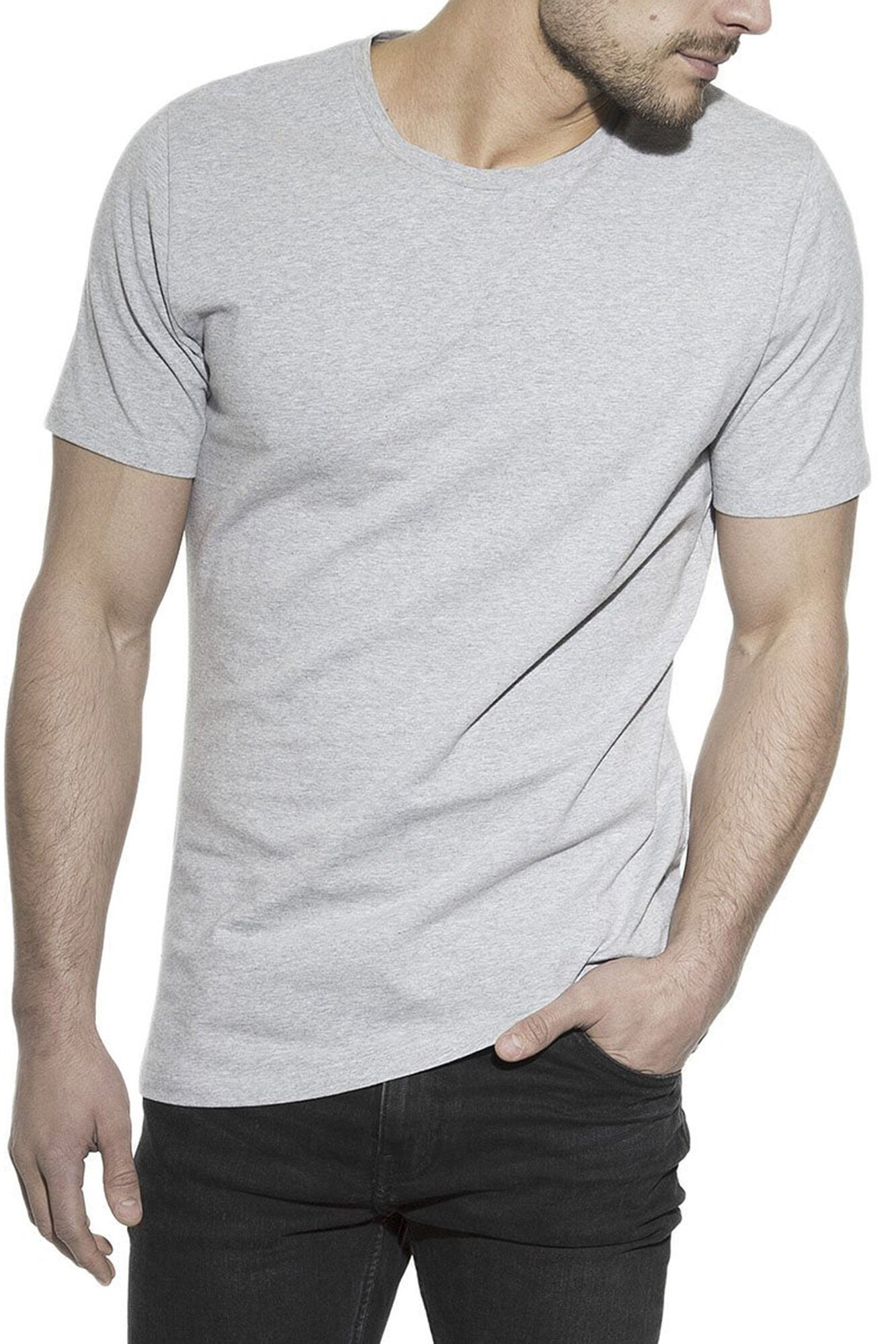 Bread & Boxers Pack de 2 gola caixa redonda em algod&atilde;o org&acirc;nico melange