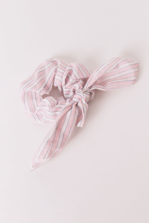 Women'secret Scrunchie de riscas com la&ccedil;ada rosa vermelho