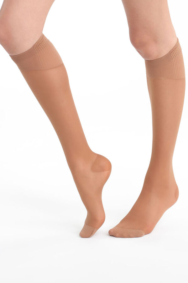 Mini meia de compressão Perfect Contention transparente pernas cansadas