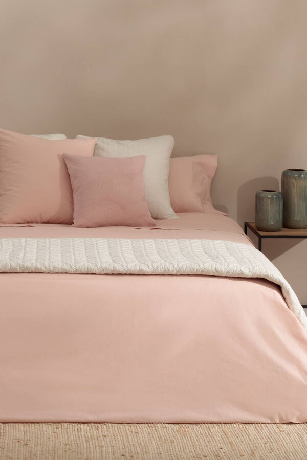 Textura Capa nórdica algodão orgânico. Cama 80-90 cm. rosa
