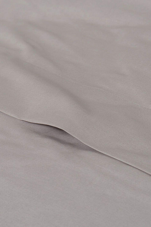 Womensecret Lençol algodão percal. Cama 150-160 cm. cinzento