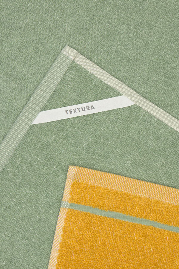 Textura Conjunto 2 panos friso algodão verde