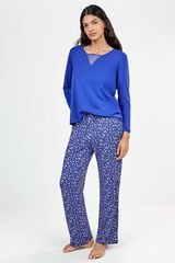 Gisela Cal&ccedil;a comprida estampado leopardo branco