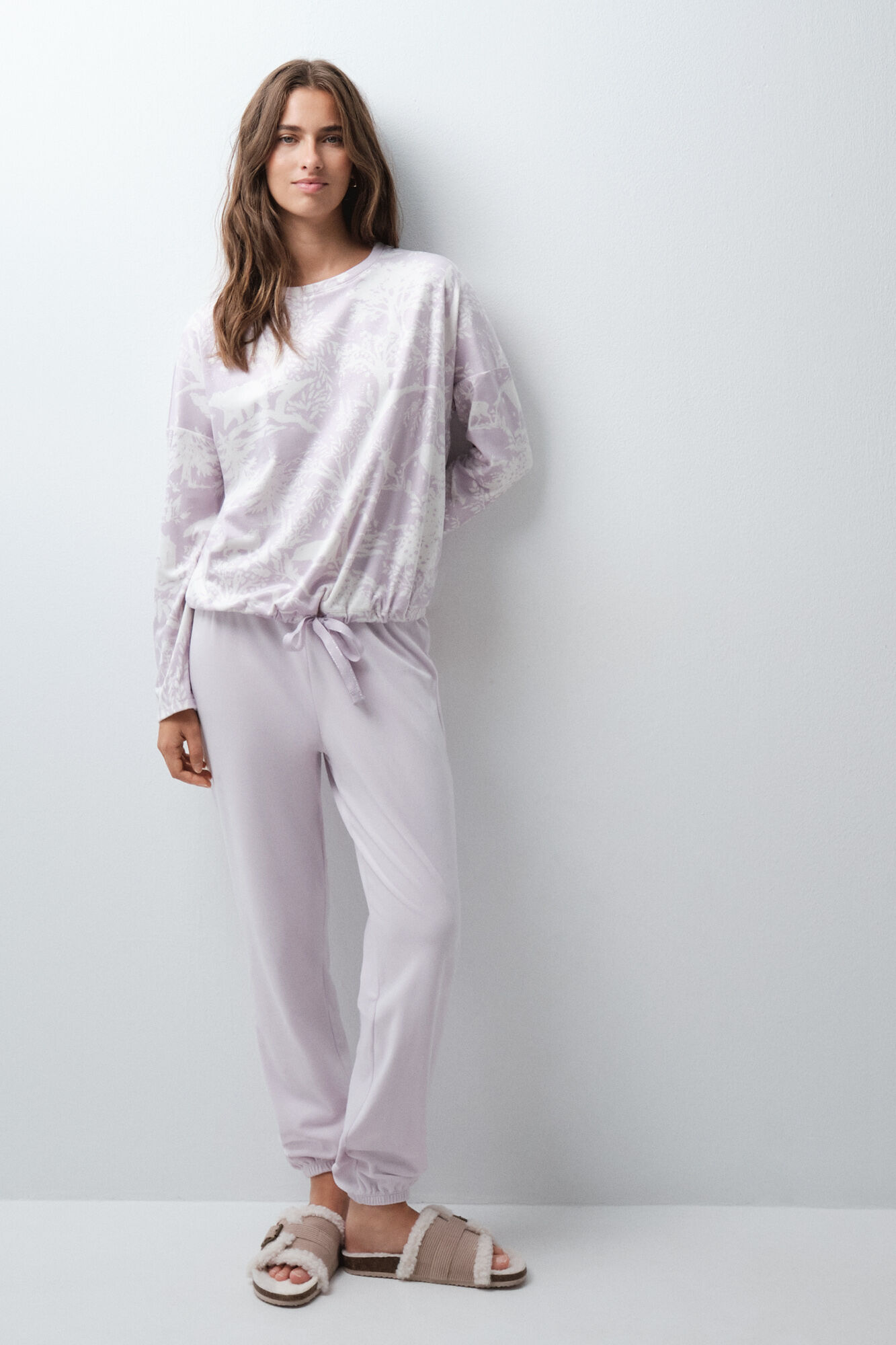 Women'secret Pijama largo terciopelo malva