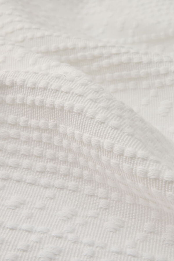 Textura Edredom jacquard de algodão branco
