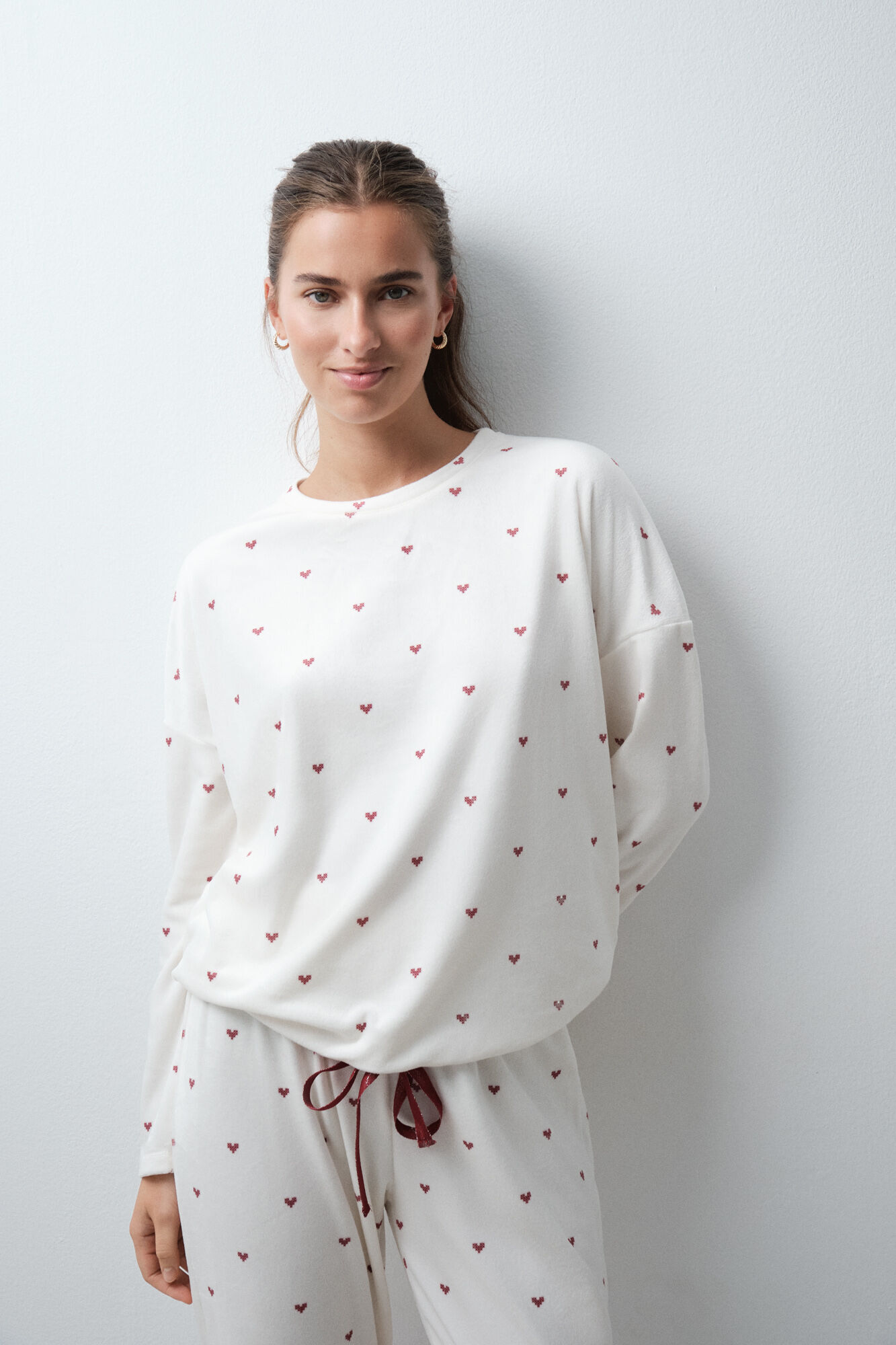 Women'secret Pijama comprido estampado cora&ccedil;&otilde;es