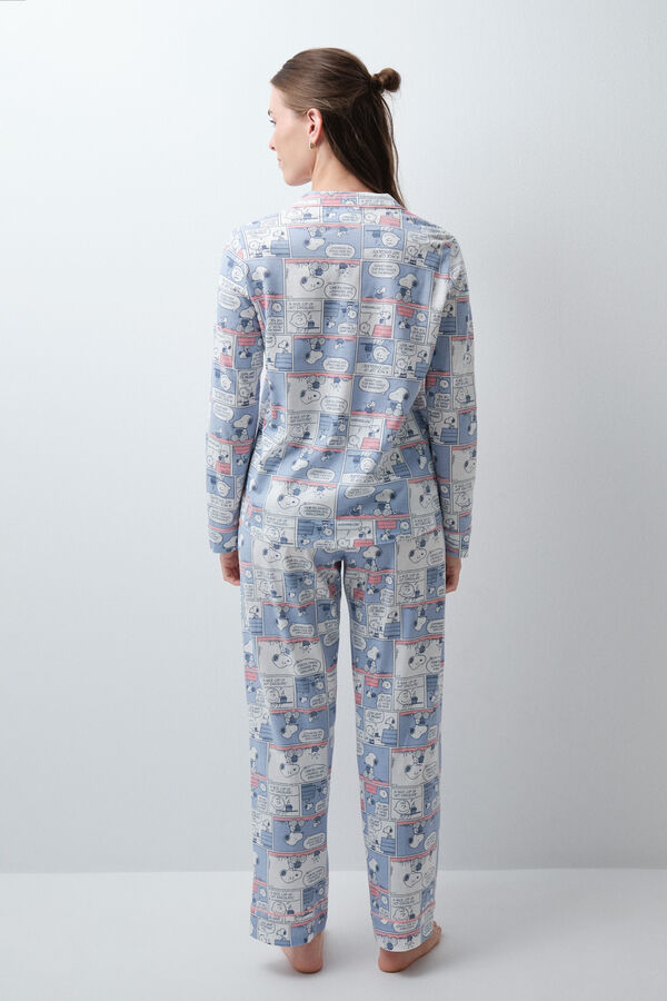 Women'secret Pijama comprido camiseiro banda desenhada Snoopy azul