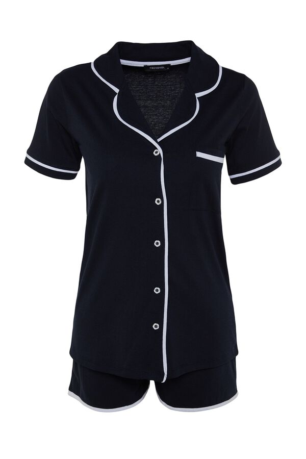 Trendyol Conjunto de pijama camiseiro curto azul