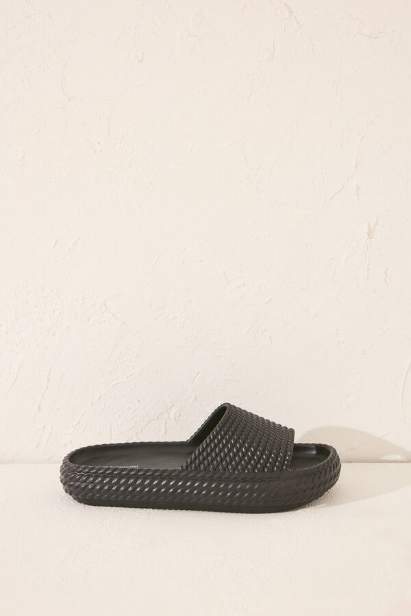 Women'secret Sandálias plataforma pretas preto