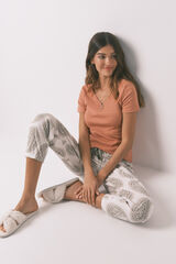 Women'secret Calça comprida 100% algodão paisley  bege