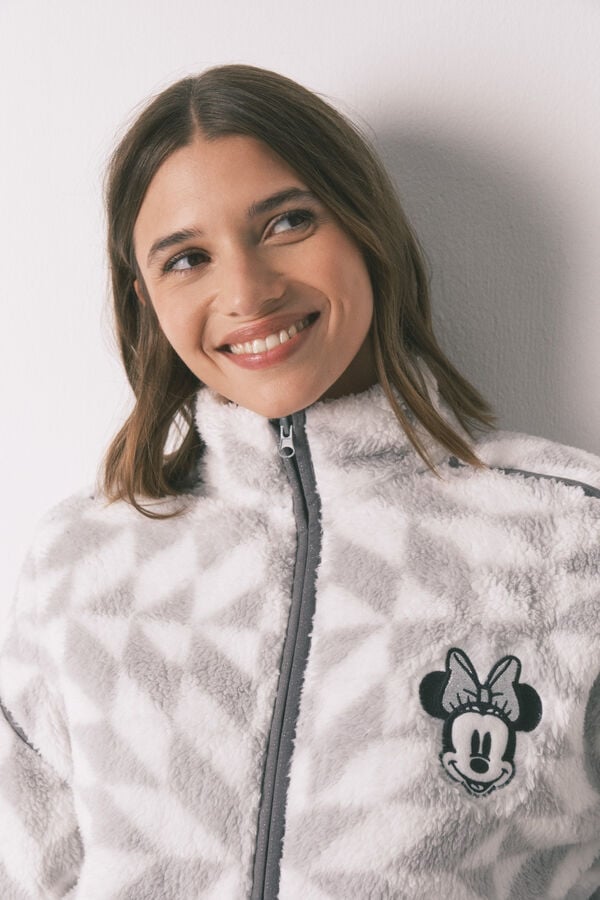 Women'secret Robe curto de pelo estampado da Minnie  cinzento