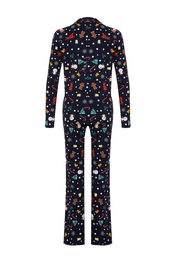 Trendyol Conjunto de pijama de Natal azul marinho azul