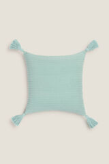 Womensecret Striped cushion cover with tassels bleu