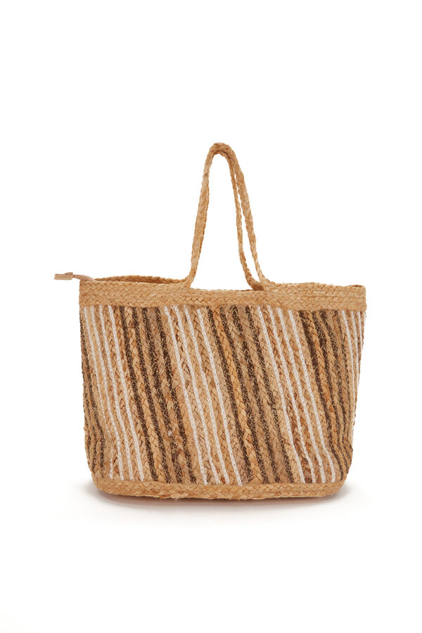 Abbacino Capazo de rafia print rayas marr&oacute;n marr&oacute;n