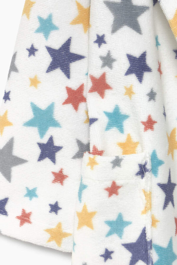 Textura Roupão de banho crianças friso 100% algodão estrelas  azul
