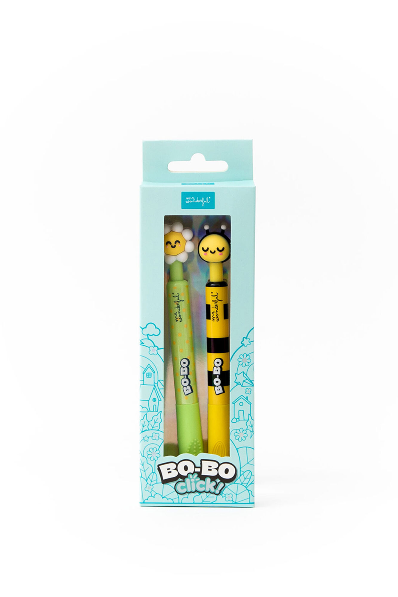 Mr. Wonderful Conjunto de 2 canetas apag&aacute;veis Bo-Bo Click! - Margarida e Abelha