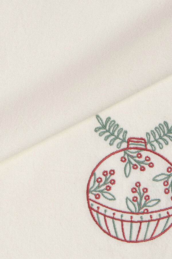 Textura Conjunto de dois guardanapos bordados branco