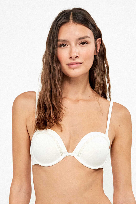 Top bikini bandeau escote pronunciado