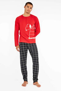 Gisela Conjunto de pijama masculino de malha interlock do Snoopy