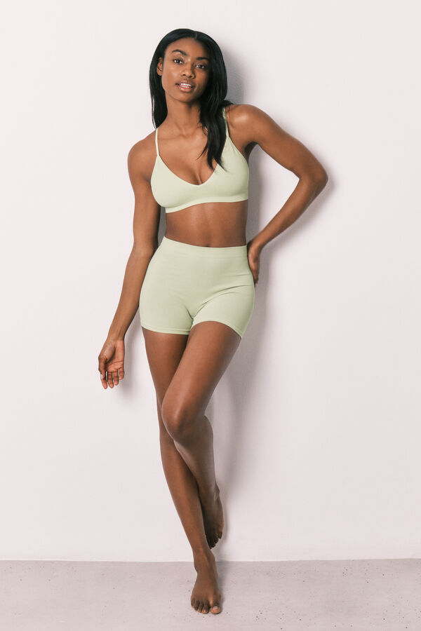 Women'secret Boxers sem costura verdes verde