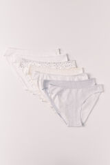 Women'secret Pack 7 cuecas cl&aacute;ssicas em algod&atilde;o estampado multicolor estampado