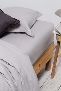 Textura Lençol de baixo de linho algodão. Cama 150-160 cm.