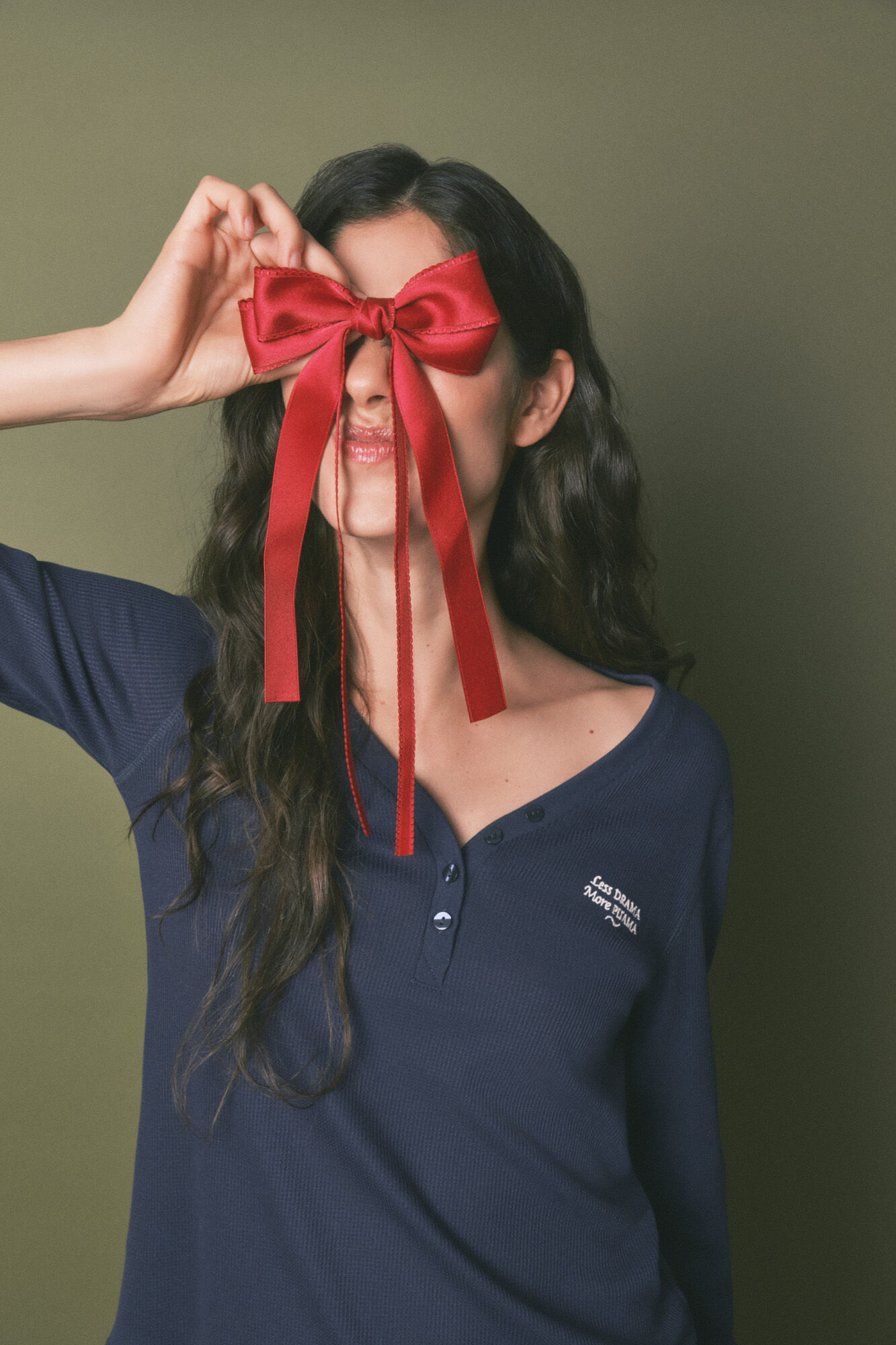 Women'secret Camiseta manga larga waffle azul