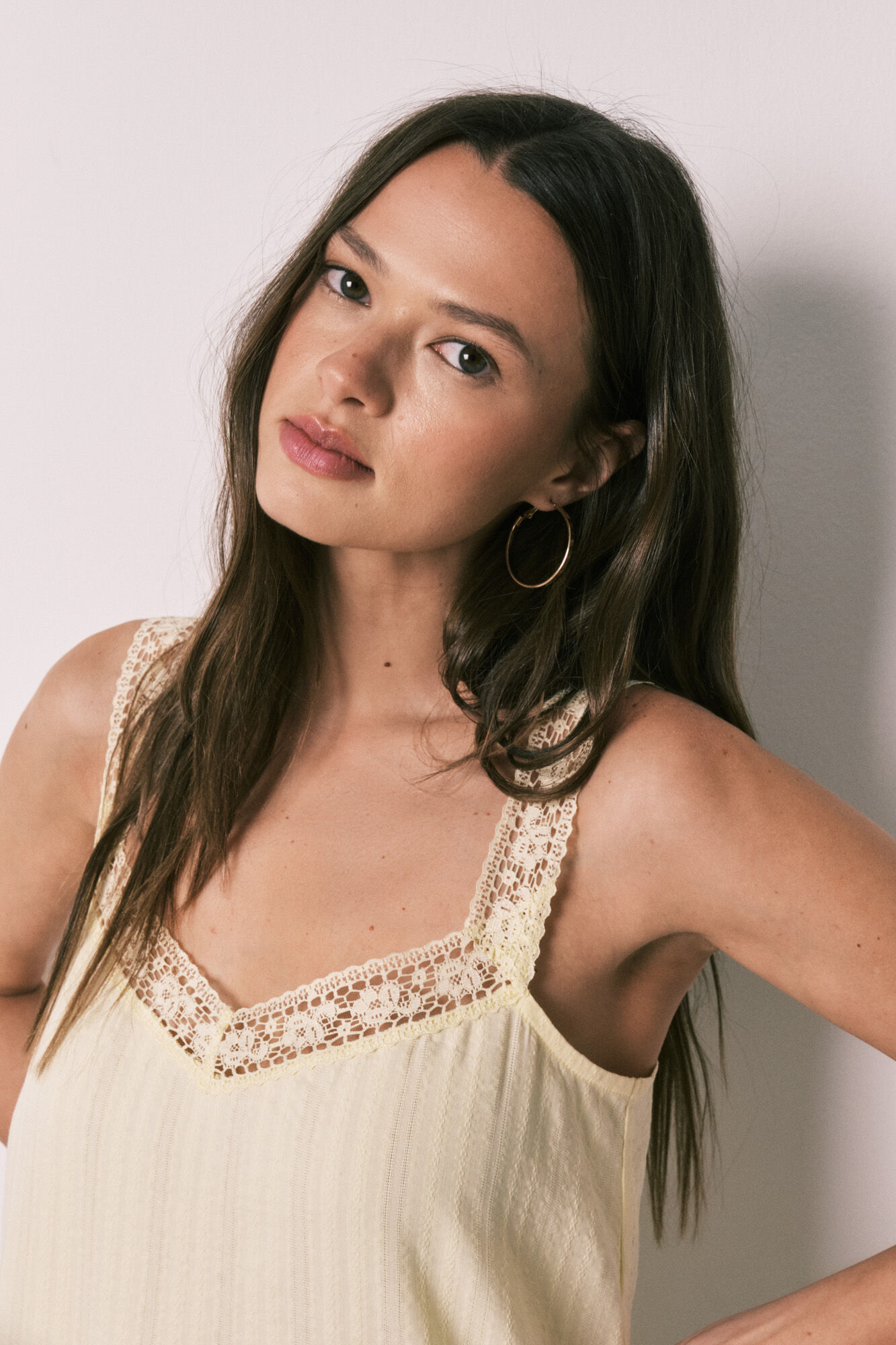 Women'secret Camis&oacute;n corto algod&oacute;n encaje amarillo